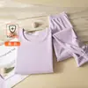 Conjunto de Roupa Térmica Feminina de Seda e Caxemira, Roupa Térmica com Lado Duplo de Lã Escovada para Mulheres e Homens, Atacado