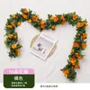 Simulación Transfronteriza Mimbre de Rosa Flor Artificial Pared de Flores Aire Acondicionado Tubería de Agua Mimbre Vestir Arco de Boda Flor Decorativa Enroscada Mimbre