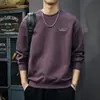 Sudadera de Marca Americana de Moda con Puntada Texturizada Bordado de Letras para Hombre Otoño Nuevo Cuello Redondo Holgada Casual Manga Larga