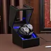 Cargador automático de relojes mecánicos con luz, ajustable en cinco velocidades, doble pantalla, caja de bobinado eléctrico