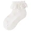 Meias Finas de Verão para Meninas, Meias de Seda Gelada de Cristal com Malha e Padrão Ondulado, Anti-Puxões, Acabamento em Renda, Meias de Bebê para Dança