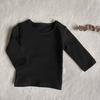 Bebê Primavera Tipo a Roupas Infantis Estilo Coreano Camiseta Infantil de Manga Comprida Gola Redonda Algodão Infantil Roupas Infantis Exportação Cor Pura Camiseta para Usar por Baixo