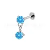 Pendientes de Aro Redondos Pequeños de Aleación de Titanio F136 Clavos para Cartílago del Oído Titanio G23 Rosca Interna Cabezas de Joyería para Labio Clavos para Oreja