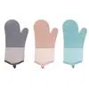 Luvas de silicone grossas isolantes de calor para atacado, utensílio de cozinha, luvas anti-queimadura com adição de algodão para forno, luvas domésticas para micro-ondas