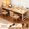 Escritorio doble para computadora, escritorio largo, escritorio de oficina simple para dormitorio, estación de trabajo, escritorio para estudiante para uso doméstico, escritorio de escritura