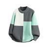 2025 Novo Outono e Inverno Masculino Tricô Spliced Gola Redonda Estilo Coreano Tamanho Grande Moda Casual Camisa Básica