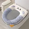 Almofada de assento de vaso sanitário espessa de inverno, aquecida, para casa, universal para todas as estações, anel de almofada de cobertura de assento de vaso sanitário à prova d'água para banheiro