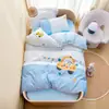 2026 Novo Modelo Série A de Algodão Puro Estampado + Aplique Colcha de Jardim de Infância Conjunto de Três Peças Conjunto de Roupa de Cama Infantil