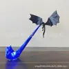 Novo produto transfronteiriço Dragon Flame Book Nook, luminária de estante luminosa com chama de dragão cuspidor de fogo, artesanato impresso em 3D