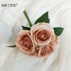 Rosa de imitación europea, 5 rosas búlgaras, accesorios de fotografía para bodas, flores falsas, comercio exterior al por mayor
