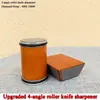 Afilador de cuatro ángulos negro marrón marrón amarillo de rodillo redondo material de aluminio almohadilla cuadrada conveniente rápido