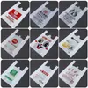 Saco Plástico com Impressão de Logo, Sacola Tipo Colete Conveniente, Sacola de Compras para Supermercado, Embalagem para Levar Sacola de Frutas