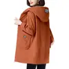 Chamarra Parka con Capucha para Mujer Invierno 2025 Nuevo Estilo Mamá Largo Medio Abrigo Cálido de Algodón Suelto Forro Polar Engrosado Chaqueta de Algodón