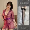 Lingerie Sexy Spring Mountain Dream, Robe de Banho Sedutora de Renda Transparente, Roupa de Dormir Transparente Provocante Desejo Puro