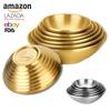 Cubo Tazón de Acero Inoxidable 304 de Doble Capa Anti-Escaldadura Transfronterizo Tazón para Ramen de Hotel Tazón Japonés Aislante del Calor Cuenco para Cocinar Tazón para Sopa y Fideos