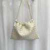 Bolso de piel auténtica para mujer de Niche Design 2024, bandolera de hombro con cordón tejido.