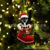 Calcetines Navideños Nuevos Transfronterizos Colgante de Perro Tema Árbol de Navidad Colgante Regalo Decoración Navideña Lindo Colgante de Perro