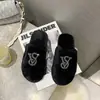 Chinelos de Algodão Peludos Baotou Femininos 2021 Outono e Inverno Novos Chinelos Quentes Chinelos de Casa com Strass Moda Sapatos Femininos para Exterior