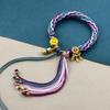 Cuerda de Mano Xizang Frotamiento de Mano Cuerda de Algodón Cuerda de Mano Colorida Pulsera Tejida a Mano Estilo Étnico Thangka Adorno Xizang Pulsera