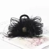 Pluma arco espalda cabeza alta gama grande tiburón otoño e invierno pinza para el pelo pinza clip volumen del cabello placa pinza para el pelo tocado