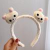 Urso bonito de pelúcia rosto lavando headband fada estilo coreano headwear para fora versátil grampo de cabelo Internet celebridade super fada cabelo pressionando headband