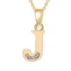 Collar de letras inglesas 26 con circonita incrustada de cobre, cadena para la clavícula con colgante de letra simple de lujo ligero, accesorios para mujer con nombre personalizado