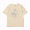 Camiseta de Manga Curta com Estampa de Pedra Transfronteiriça, Design Clássico, Gola Redonda, Caimento Casual Solto, Adequada para Casais Homens e Mulheres
