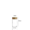 Botella de vidrio de borosilicato alto con un diámetro de 47 mm, tapa con veta de madera, botella de vidrio sellada, botella de empaque visualizable para pastillas y polvo, venta al por mayor