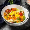 Bol de Cerámica Estilo Japonés para Comida Comercial Bol para Fideos Udon Olla Caliente Bol Maoguli Vajilla para Barbacoa Retro Redondo Plano para Ensalada Transfronterizo