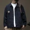 Jaqueta de trabalho estilo americano para homens, jaqueta jeans resistente nova para primavera e outono para jovens, jaqueta plus size para homens altos e corpulentos, top masculino moderno
