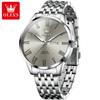 La estrella Zhang Zhilin respalda el negocio de relojes para hombres de la marca Oli Shi, reloj de cuarzo con correa de acero y escala romana para hombres.