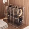 Estante de Almacenamiento para Cinturones, Artefacto para Cinturones, Corbatas y Bufandas, Caja de Exhibición Partitionadora Acrílica Multifuncional para el Hogar