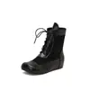 Botas Martin, estilo europeo y americano, punta redonda, con cordones, botas de mujer talla grande, comercio exterior AliExpress dropshipping 15-8