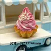 Tarta de Huevo Grande Helado Comida de Simulación Juguete Modelo Paisaje en Miniatura Adornos Llavero Colgante Accesorios para Joyería DIY