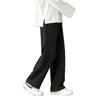 Calças finas de seda gelada masculinas primavera e verão, calças casuais de secagem rápida da moda, plus size, calças esportivas soltas e retas