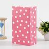 Amazon en stock color lunares bolsa de papel de fondo cuadrado bolsa de dulces para fiesta temática creativa embalaje de alimentos para fiesta de mesa de comedor