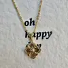 Collar de Encaje Bucci Clásico Dorado con Trébol de Cuatro Hojas Doble Cara Estilo Corte, Cadena de Clavícula de Gama Alta de Nicho, Ahora Disponible Directamente de Fábrica