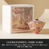Tazón de té Gaiwan de cerámica individual con tapa, azul y blanco, ágata roja, diseño minimalista del fabricante, juego de té Kung Fu con rosa dorada pintada a mano