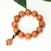 Pulsera DIY de cuentas redondas de palisandro birmano, tamaño 20MMx12 cuentas, estilo minimalista chino unisex, cuentas de oración