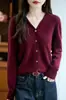 Cárdigan con capucha de punto premium transfronterizo 100% lana, sencillo y pulcro, adecuado tanto para llevar solo como en capas, ropa casual de primavera y otoño