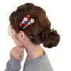 Presilha de Cabelo Bico de Pato com Contas de Flor, Grampo de Cabelo Sem Costura para Mulheres, Presilha Lateral para Franja da Testa, Acessório de Cabelo Infantil, Grampo de Cabelo