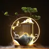 Creativo Zen Chinoiserie Pin de Bienvenida Fuente Humidificación Flujo de Agua Adornos Feng Shui Atraer Riqueza Sala de Estar Oficina Regalos de Inauguración