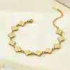 Moda Europeia e Americana Personalidade Estilo Old Money Trevo de Quatro Folhas Aço Inoxidável Banhado a Ouro 18k Pulseira Feminina Versátil