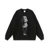 Camiseta de Manga Longa Lavada Pesada com Estampa Vintage Oversize da American Street para Homens e Mulheres Hip Hop National Trendy Base Top