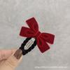 Outono e Inverno Coreano Doce Bonito Crianças Hairpin Vinho Red Velvet Pequeno Bow BB Clip Side Clip Bangs Broken Hairpin
