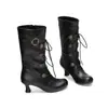 Botas Martin Modelo Nuevo 2026 para Mujer para Comercio Exterior y Comercio Electrónico Transfronterizo, Botas de Cuero de Media Pantorrilla Otoño e Invierno, Punta Redonda, Cremallera Lateral, Antideslizantes, Botas para Mujer Tallas Grandes