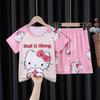 Pijama Infantil Verão Manga Curta Meninos Fino Fofo Princesa Crianças Médias e Grandes Meninas Desenho Animado Pijama Conjunto de Roupas para Casa
