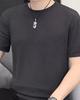 Playera de Manga Corta de Seda de Hielo de Alta Gama para Hombre 2025 Verano Nueva Delgada de Secado Rápido Fresca de Media Manga Top para Hombre