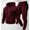 Conjunto Retro de Dos Piezas para Hombre con Estampado de Letras Transfronterizo Europeo y Americano, Sudadera de Manga Larga y Pantalones Deportivos para Correr en Otoño e Invierno