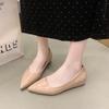 Zapatos de Mujer Slip-On de Punta, Zapatos de Cuero Retro Francés de Tacón Alto, Flats Elegantes de Moda, Zapatos Planos con Altura Interior, Zapatos Perezosos